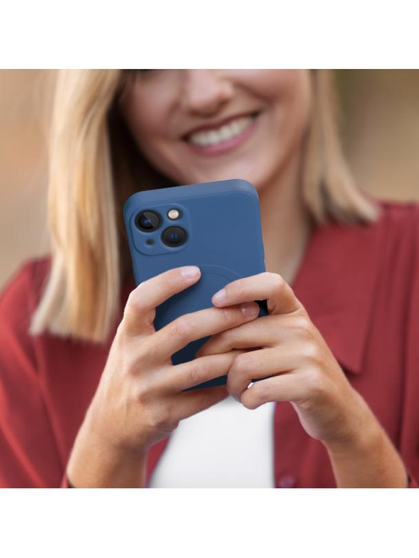 Futerał SILICONE MAG COVER kompatybilny z MagSafe do IPHONE 11 niebieski