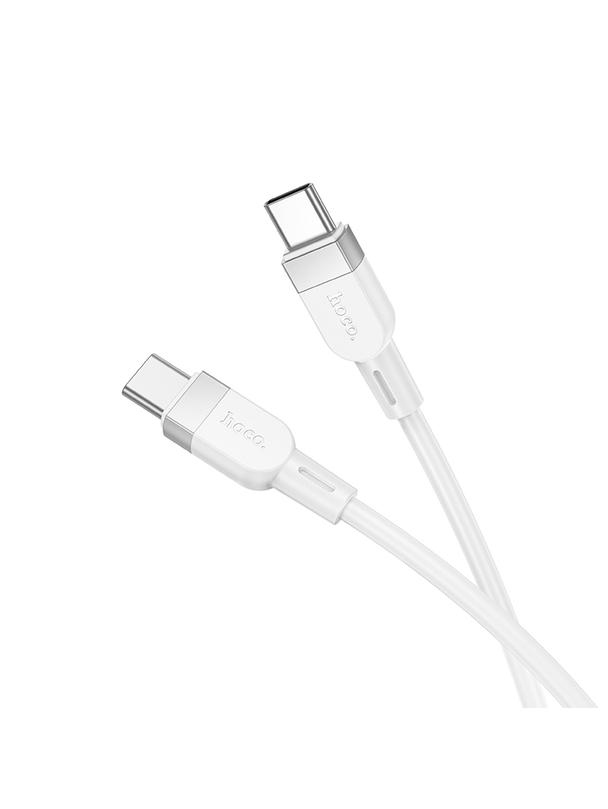 Kabel USB C do USB C Hoco 3A 60W Silikonowy 1 m X109 biały