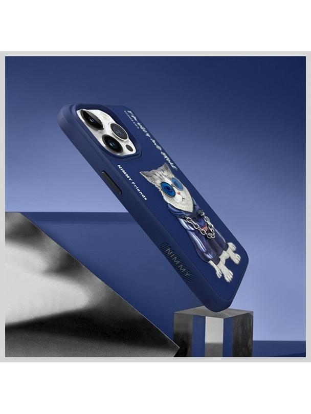 NIMMY futerał GLASSES COOL CAT do IPHONE 15 Pro Max niebieski