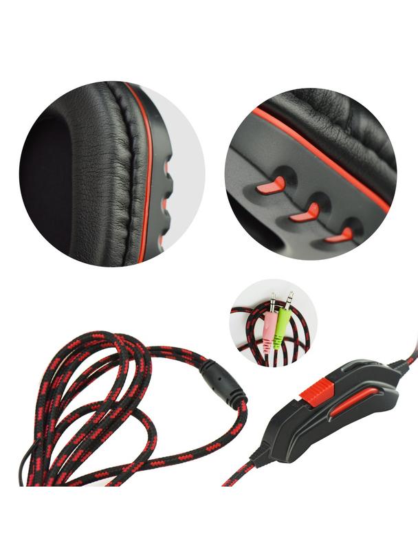 Słuchawki przewodowe nauszne Jack 3,5 mm Art gamingowe z mikrofonem Nemezis czarne