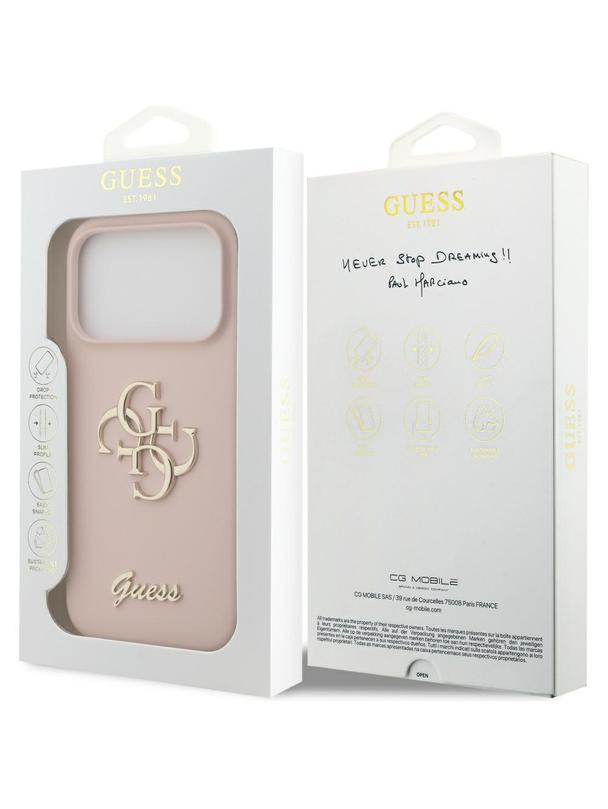 GUESS futerał do IPHONE 17 Pro GUHCP17LSC4GSMP (Silicone W/ Big 4G Script) różowy