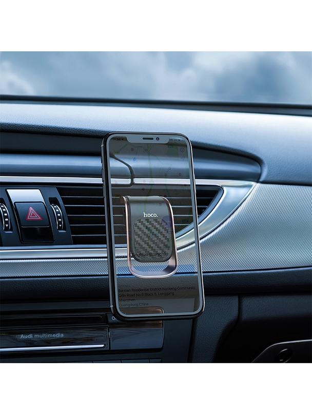 Uchwyt na telefon do samochodu magnetyczny Hoco do kratki CA74 czarno szary