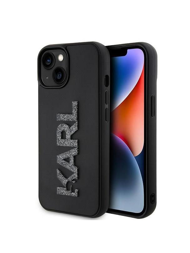 KARL LAGERFELD futerał do IPHONE 15 KLHCP15S3DMBKCK (3D Logo Glitter) czarny