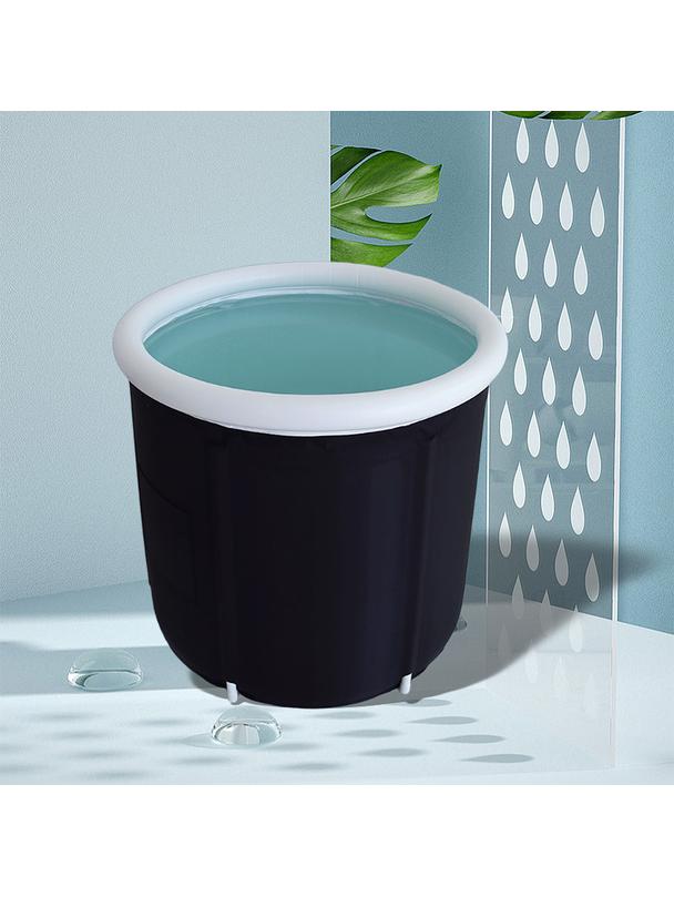 Składana przenośna dmuchana wanna balia do kąpieli morsowania 75 x 80 cm czarna