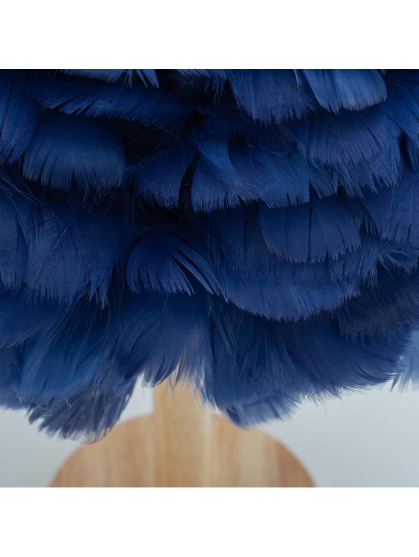 Lampka nocna z piórkiem Art Deco niebieska CBDPH