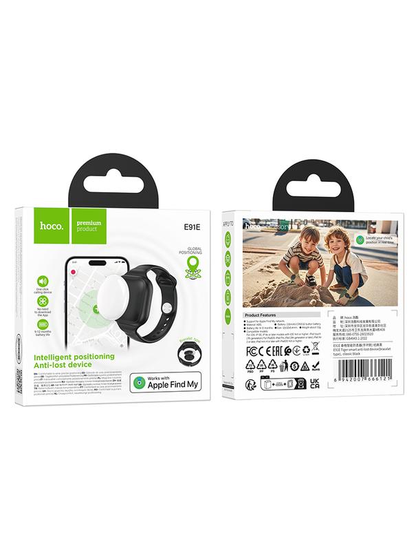 Lokalizator zgodny z Apple Find My Hoco w formie opaski E91E czarny