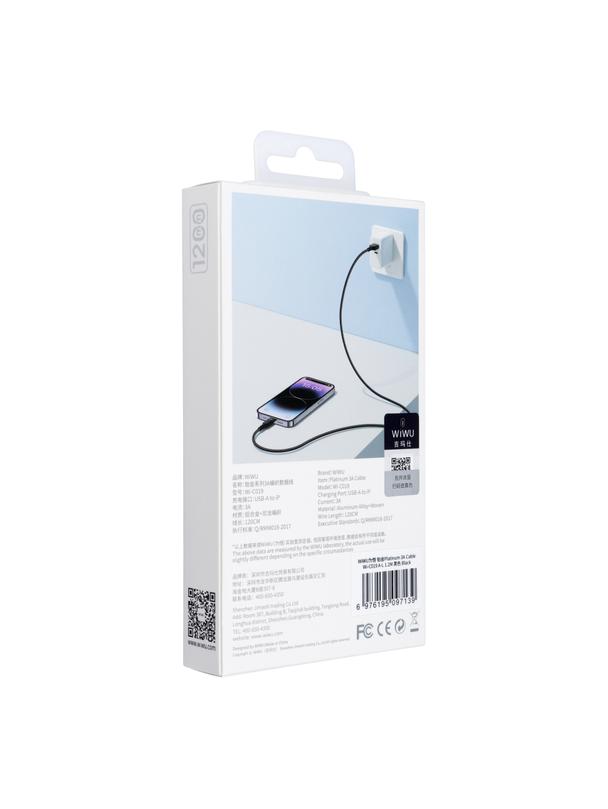 Kabel USB A do Lightning Wiwu 3A 1,2m Wi-C019 czarny