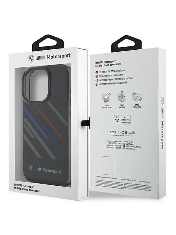 BMW futerał do IPHONE 16 Pro BMHCP16L23HTRAK (Motorsport IML Random Stripes) black
