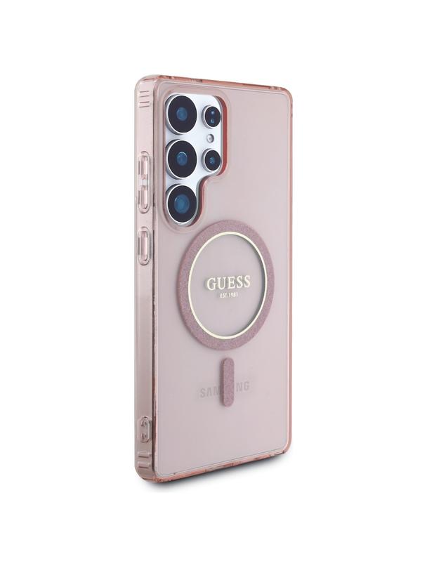 GUESS futerał do SAMSUNG S25 Ultra GUHMS25LHFGEREP (Magnetic IML Glitter Circle) różowy