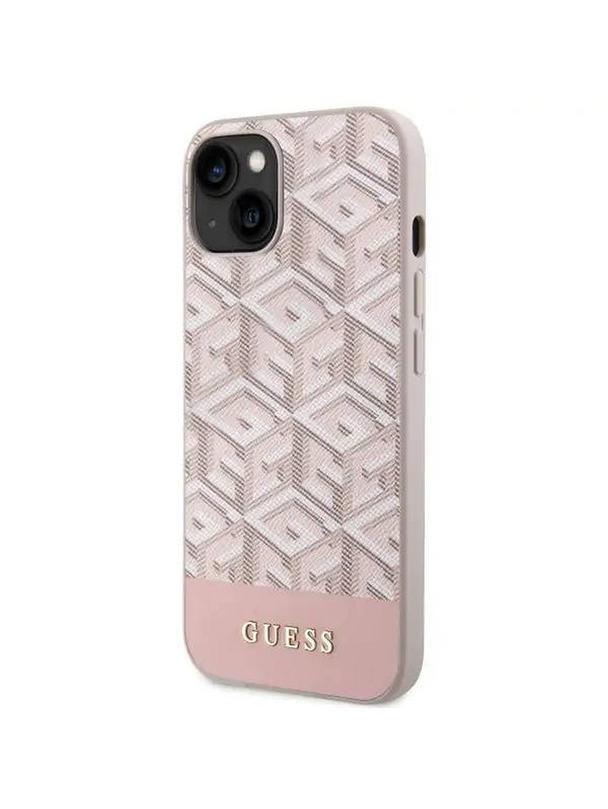 GUESS futerał do IPHONE 14 kompatybilny z MagSafe GUHMP14SHGCFSEP (GCUBE Stripes) różowy