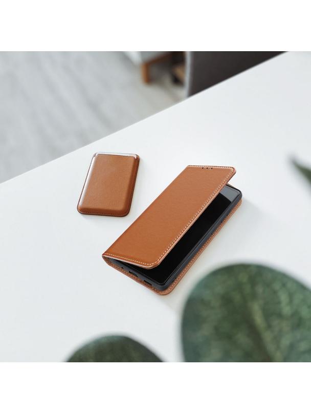 Kabura SMART PRO Book skórzana do IPHONE 16 brązowy
