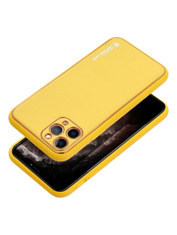Futerał LEATHER CASE skórzany do IPHONE 15 Pro żółty