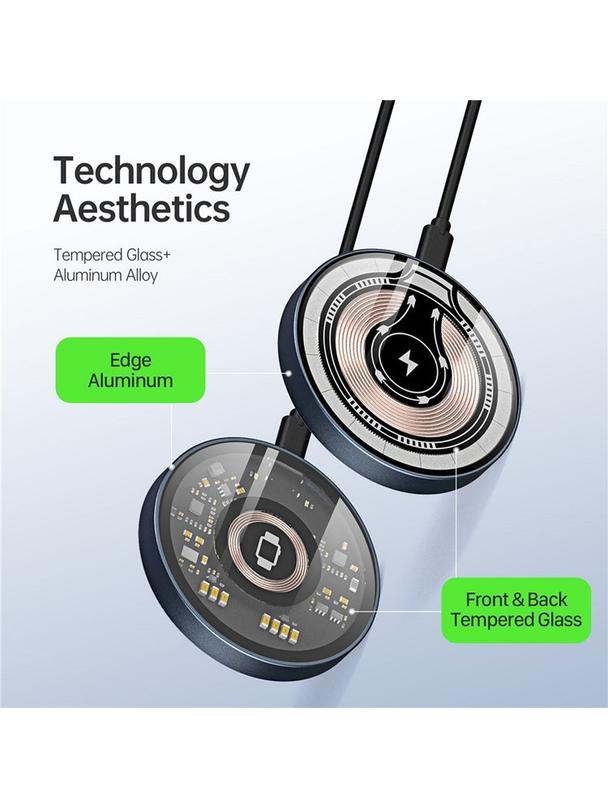 DUZZONA W13 - ładowarka indukcyjna kompatybilna z MagSafe 15W czarna