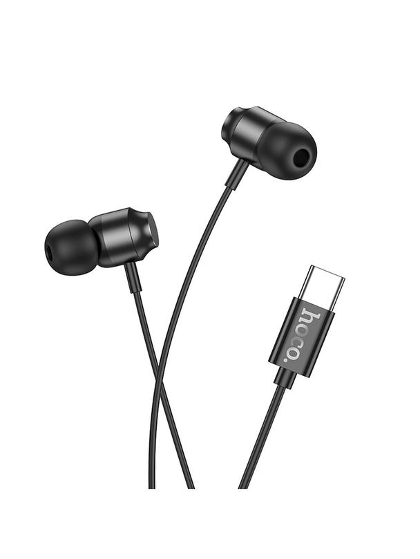 Słuchawki przewodowe douszne USB C Hoco M122 czarne