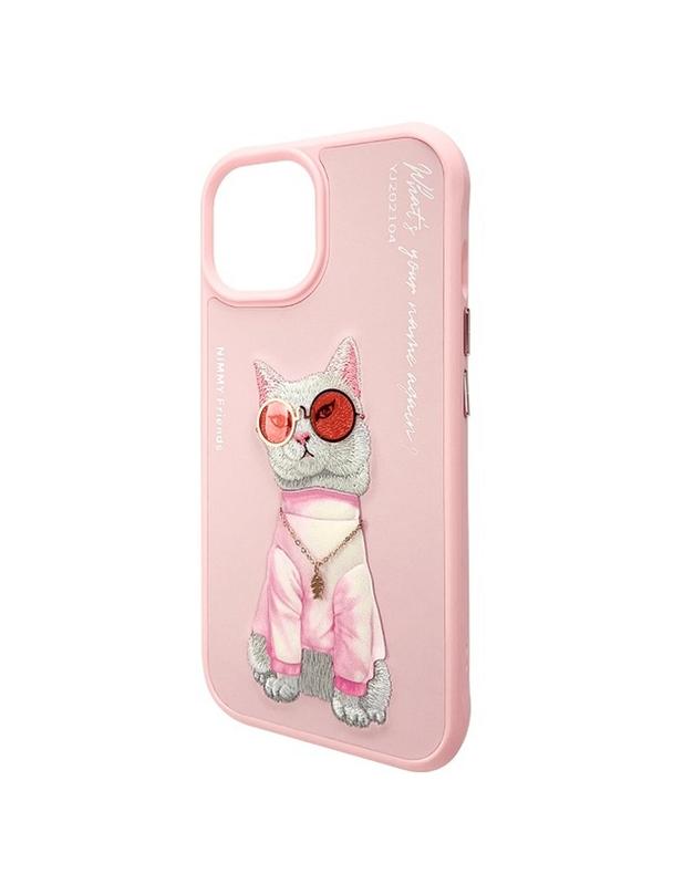 NIMMY futerał GLASSES COOL CAT do IPHONE 15 różowy