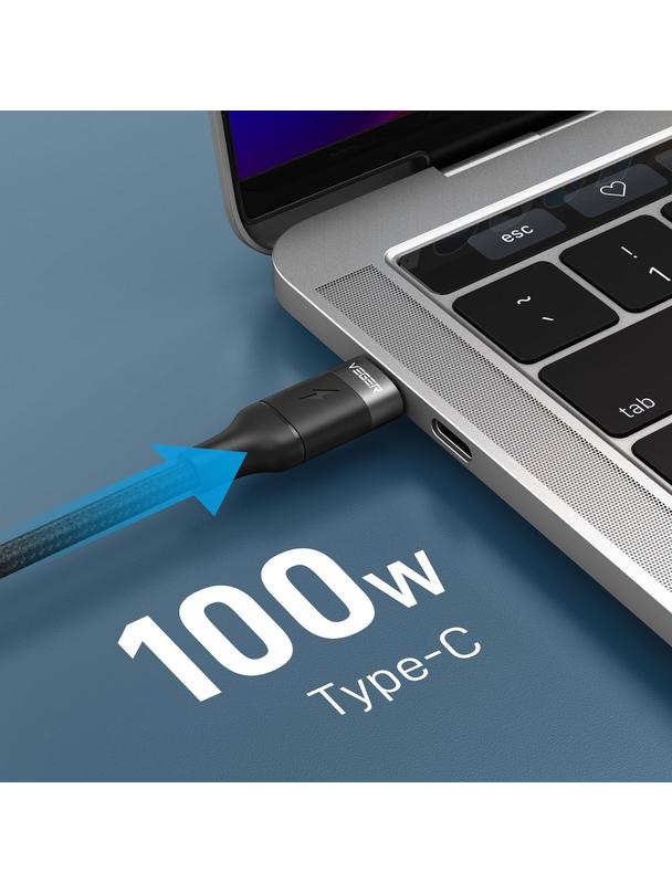 Kabel USB C do USB C VEGER PD 5A 100W 1,5 m CC02 czarny