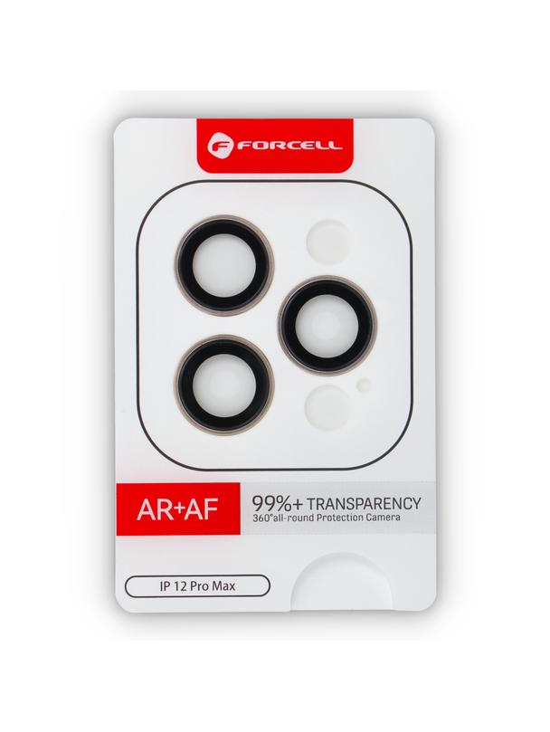 Szkło hartowane na aparat do iPhone 12 Pro Max Forcell Premium złote