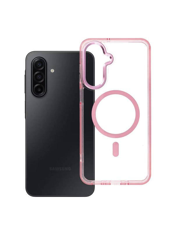 Futerał FRAME CLEAR HYBRID MAG COVER kompatybilny z MagSafe do SAMSUNG A17 pudrowy róż
