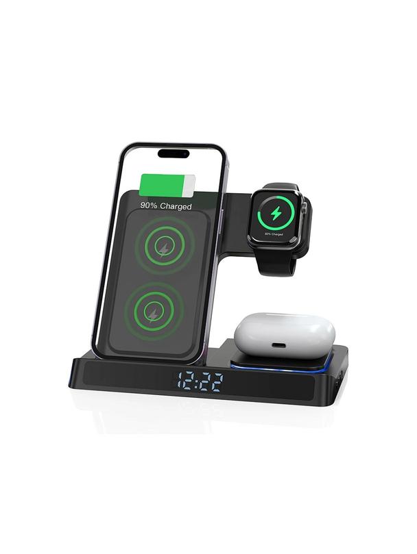 WiWU - Ładowarka bezprzewodowa z zegarem cyfrowym Wi-W006 Power Air 5in1