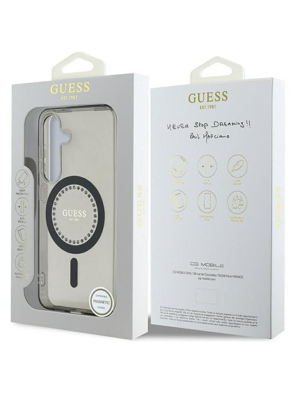 GUESS futerał do SAMSUNG S25 GUHMS25SPFTDTEK (Magnetic IML Rhinestones) czarny