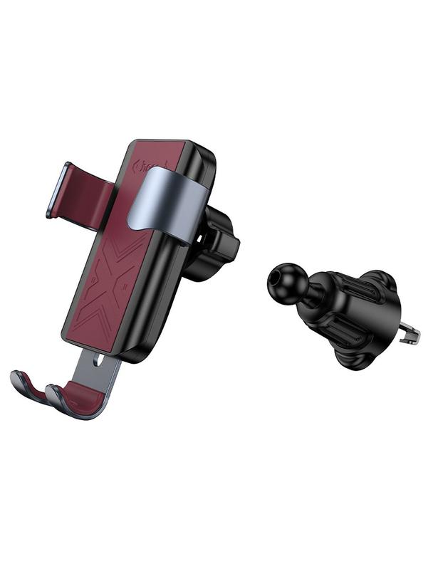Uchwyt na telefon do samochodu grawitacyjny Hoco do kratki H70 czarno czerwony