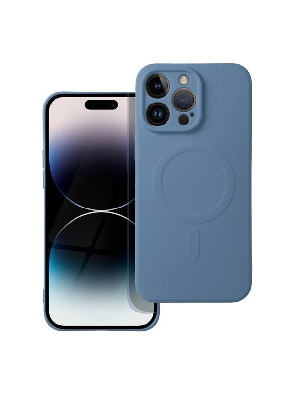 Futerał SILICONE MAG COVER kompatybilny z MagSafe do IPHONE 14 Pro Max niebieski