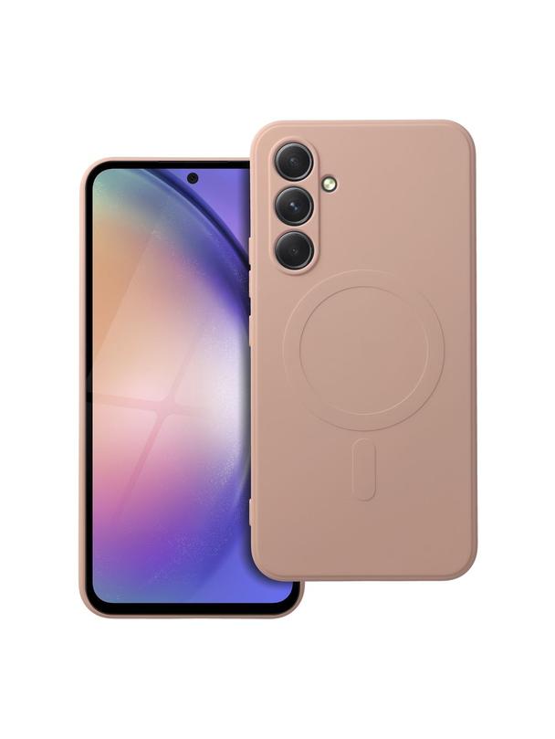 Futerał SILICONE MAG COVER kompatybilny z MagSafe do SAMSUNG A54 różowy