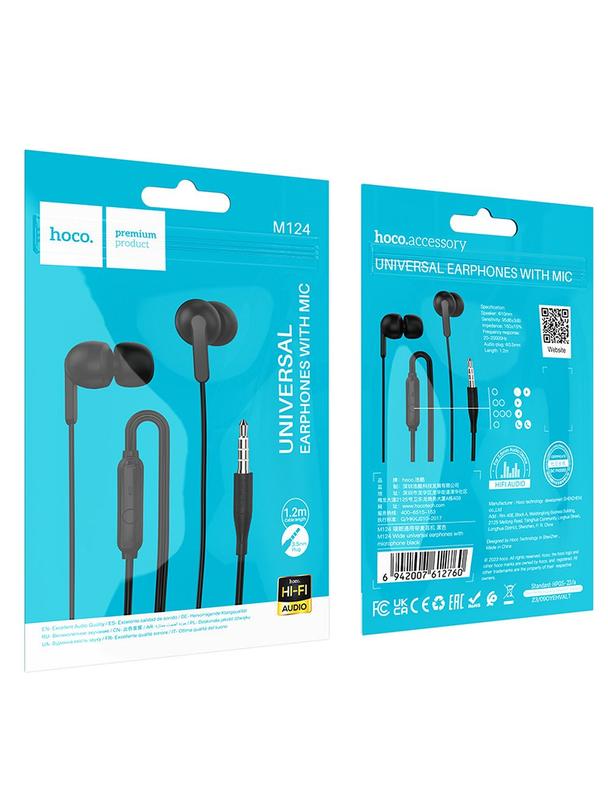 Słuchawki przewodowe douszne Jack 3,5 mm Hoco M124 białe