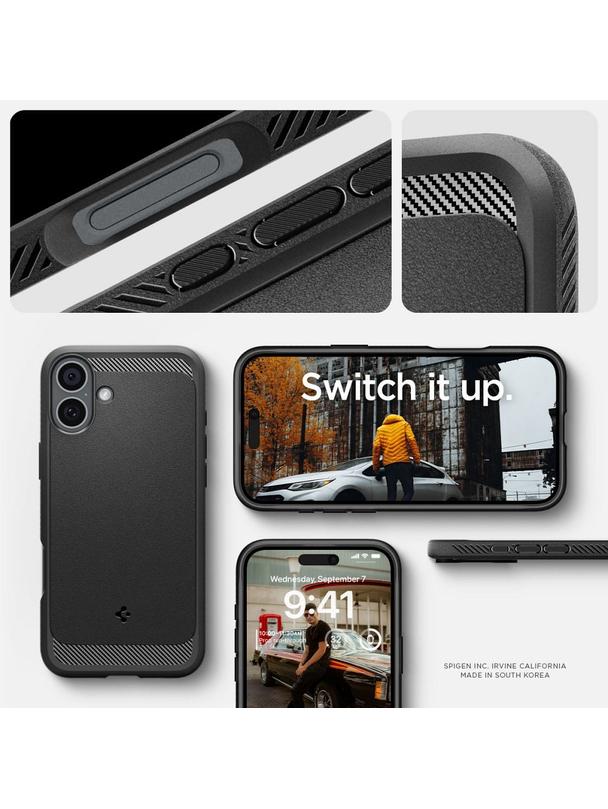 SPIGEN futerał RUGGED ARMOR MAG kompatybilny z MagSafe do IPHONE 16 matte black
