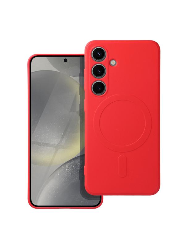 Futerał SILICONE MAG COVER kompatybilny z MagSafe do SAMSUNG S25 FE czerwony