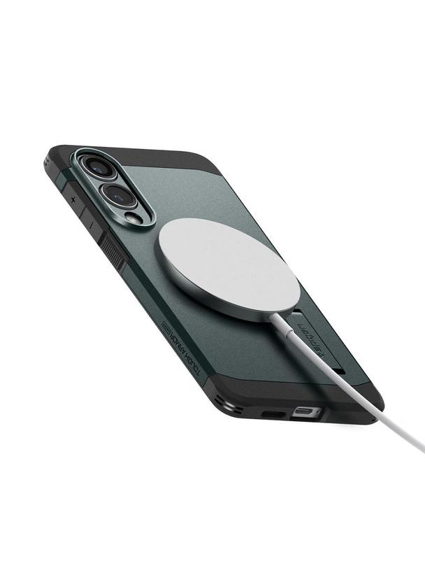 SPIGEN futerał TOUGH ARMOR kompatybilny z MagSafe do SAMSUNG S25 Edge abyss green