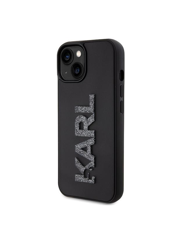 KARL LAGERFELD futerał do IPHONE 15 KLHCP15S3DMBKCK (3D Logo Glitter) czarny