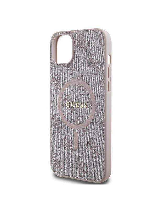 GUESS futerał do IPHONE 14 kompatybilny z MagSafe GUHMP14SG4GFRP (4G Ring classic logo) różowy