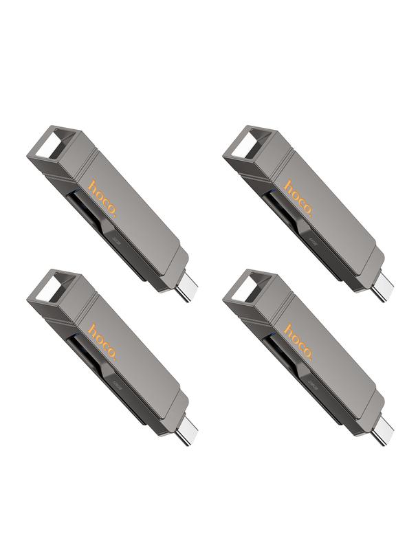 Pendrive 256GB USB 3.2 (USB A + USB C) Hoco UD15 szary