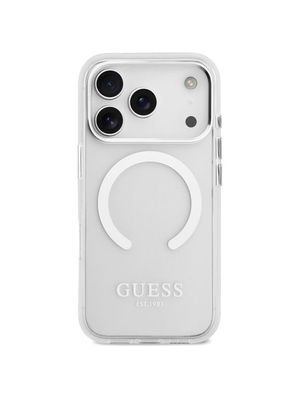 GUESS futerał do IPHONE 17 Pro kompatybilny z MagSafe GUHMP17LHTRMS (Metal Outline) srebrny