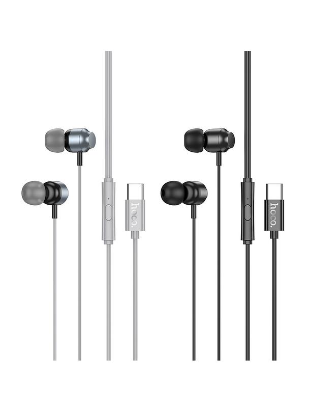 EOL Słuchawki przewodowe douszne USB C Hoco M122 szare