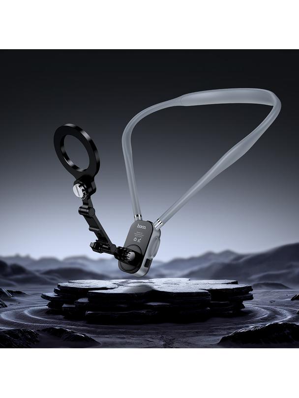 Uchwyt na telefon na szyję magnetyczny  Hoco K31 szaro czarny