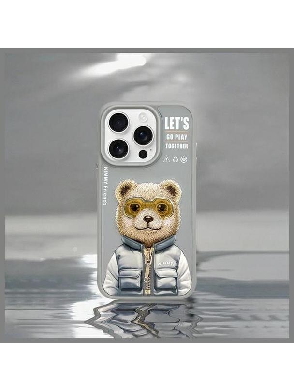 NIMMY futerał COOL&CUTE 2.0 Bear do IPHONE 15 Pro Max szary