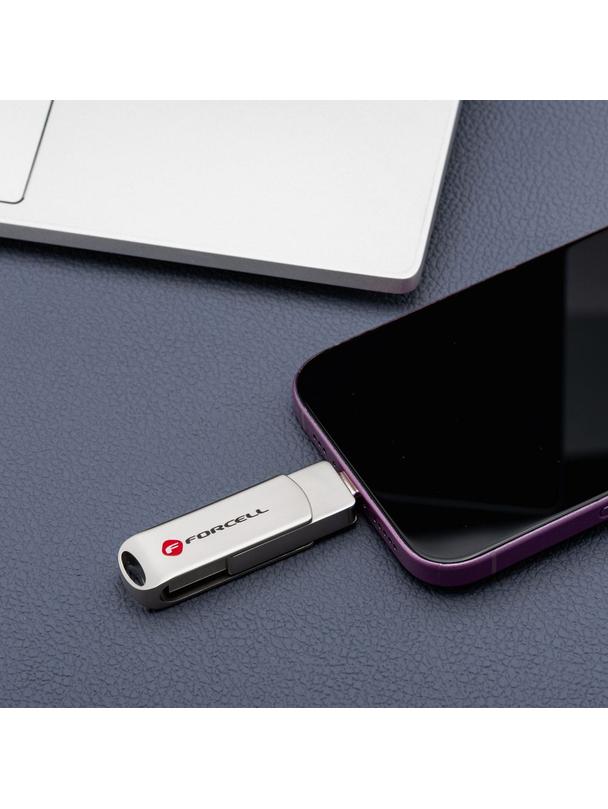 Pendrive 64GB USB 3.2 Gen 1 (USB A) Forcell F-Data Metal srebrny