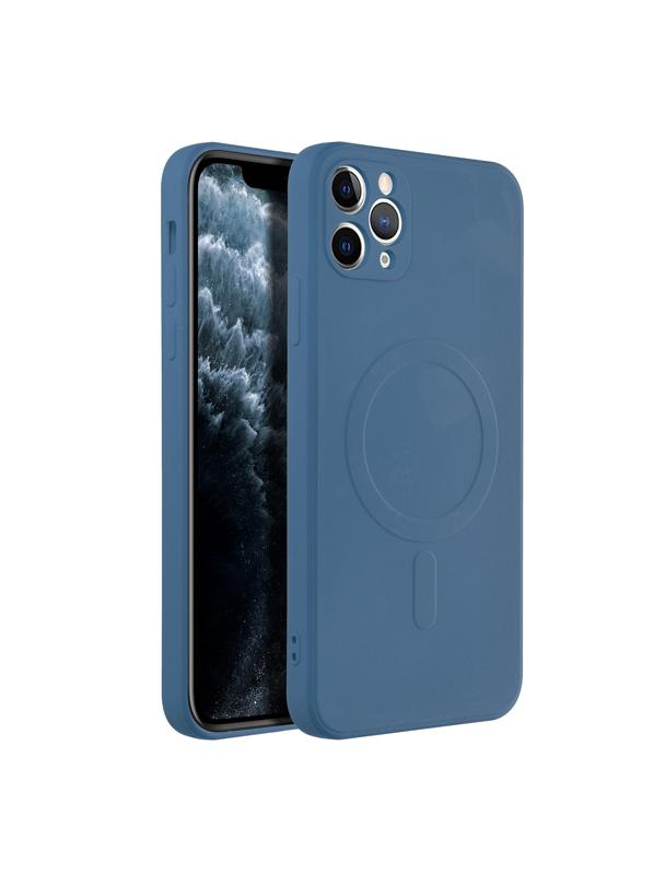 Futerał SILICONE MAG COVER kompatybilny z MagSafe do IPHONE 11 Pro Max niebieski