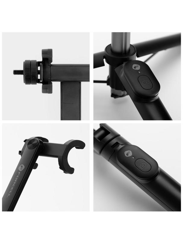 Selfie stick Forcell F-Grip S70M tripod z pilotem bezprzewodowym czarny 0INT