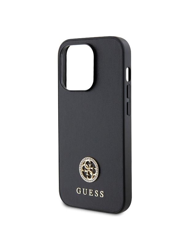 GUESS futerał do IPHONE 15 Pro GUHCP15LPS4DGPK (Strass Metal Logo) czarny