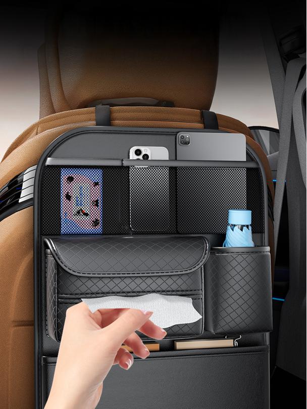 Organizer samochodowy na fotele przednie z przegródkami D03 czarny