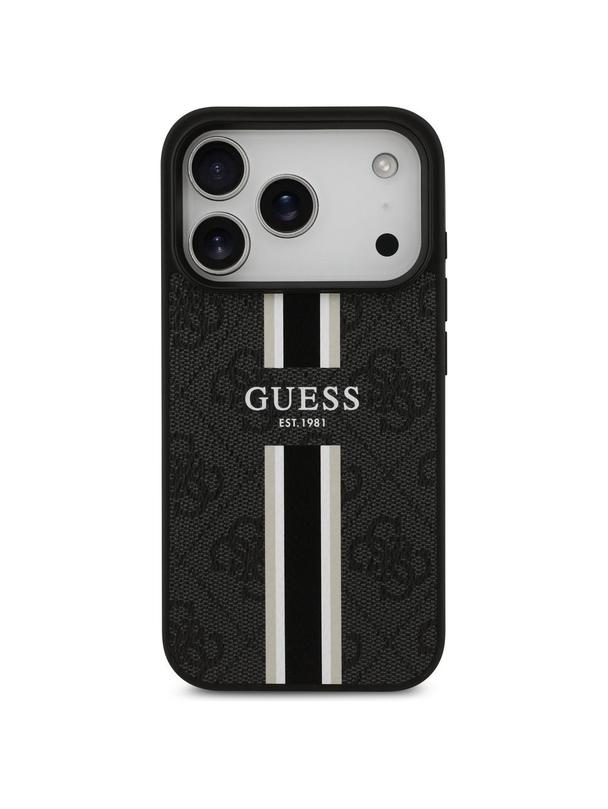 GUESS futerał do IPHONE 17 Pro kompatybilny z MagSafe GUHMP17LP4RPSK (4G Printed Stripes) czarny