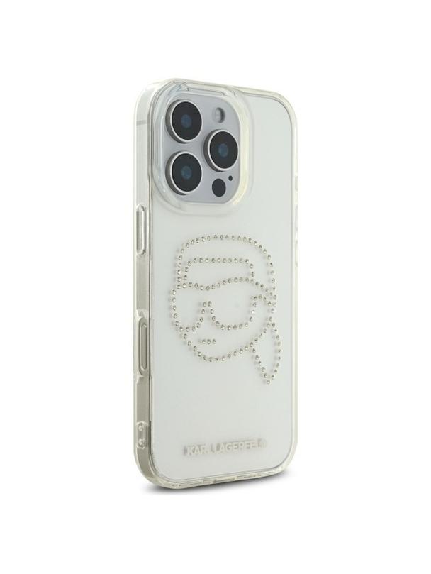 KARL LAGERFELD futerał do IPHONE 16 Pro KLHCP16LHKHDCELT (IML Rhinestones K Head) transparent