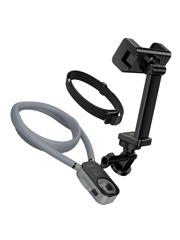 Uchwyt na telefon na szyję uniwersalny Hoco K30 szaro czarny