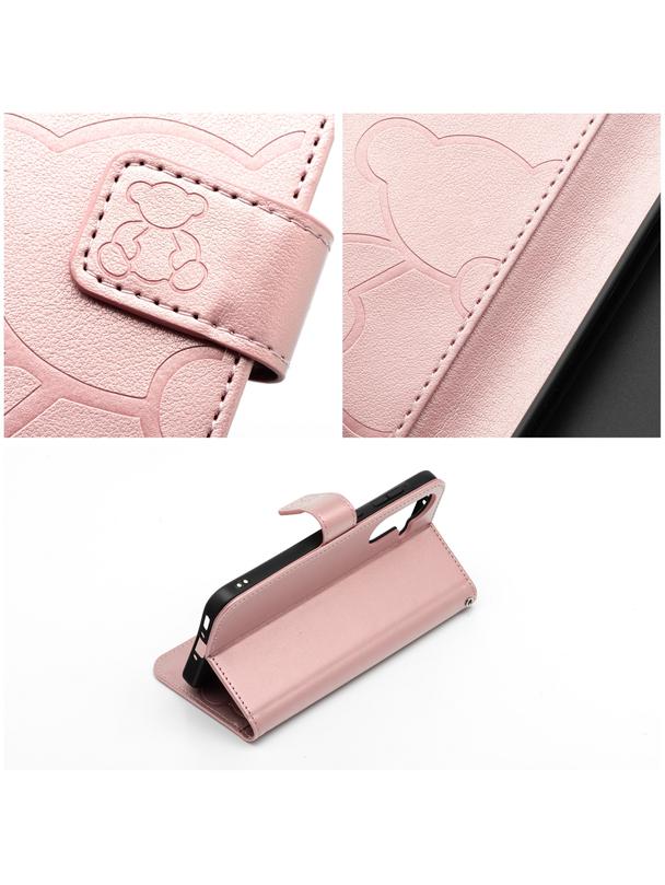 Kabura MEZZO Book do SAMSUNG S25 Edge teddy bear złoty róż