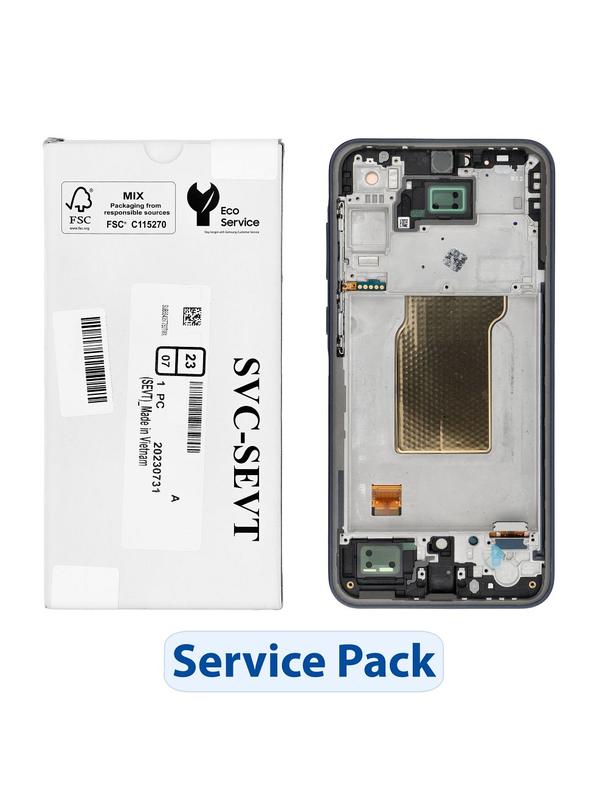 ServicePack Wyświetlacz LCD do SAMSUNG A35 5G A356B GH82-34221A   czarny / granatowy