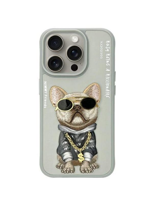 NIMMY futerał GLASSES COOL DOG do IPHONE 15 Pro Max szary