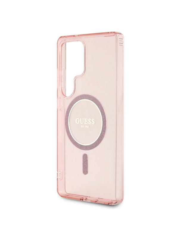 GUESS futerał do SAMSUNG S25 Ultra GUHMS25LHFGEREP (Magnetic IML Glitter Circle) różowy